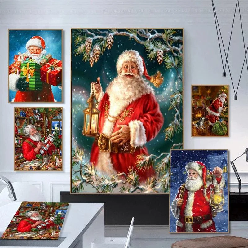 Christmas Cozy Holiday Magic Happy New Year Christmas Series Canvas Painting Santa Lantern Posters Christmas Cozy Holiday Magic Happy New Year Christmas Series Canvas Painting Santa Lantern Posters
