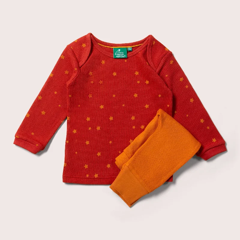 Hazelnut Stars Organic Waffle T-Shirt & Jogger Playset