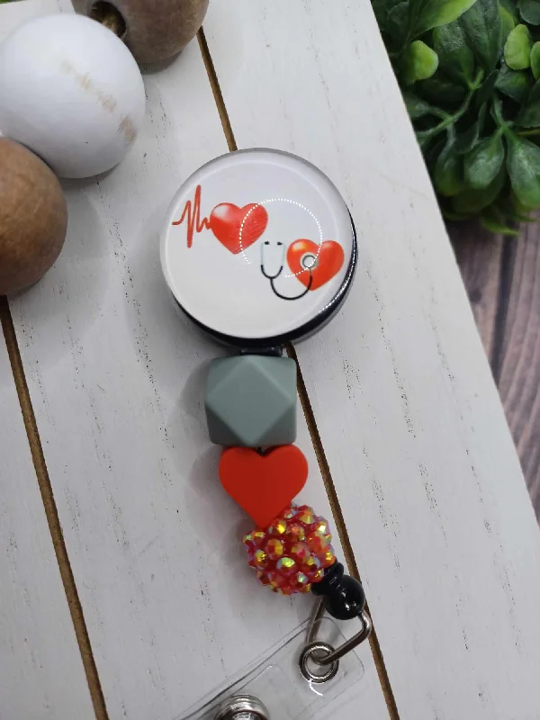 Heartbeat Nurse Retractable Badge Reel