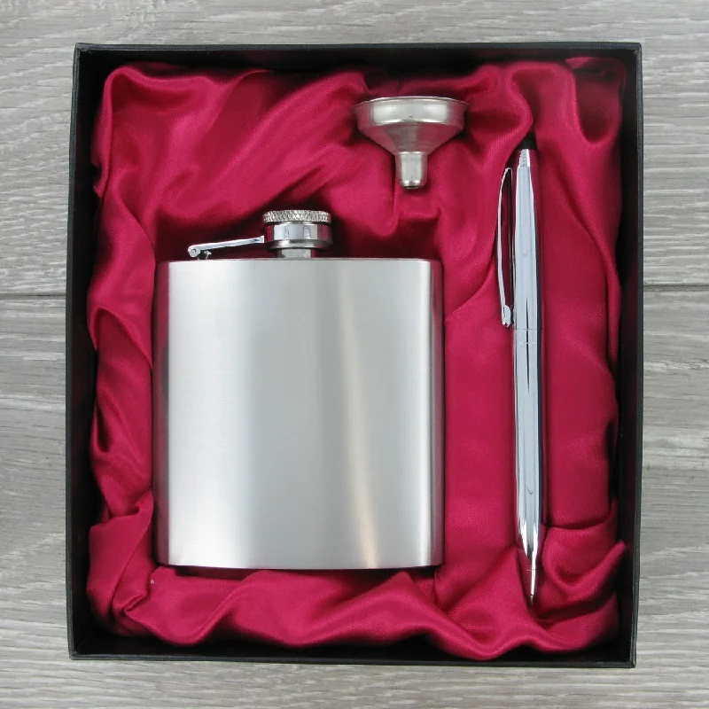 Hip Flask & Pen Gift Set