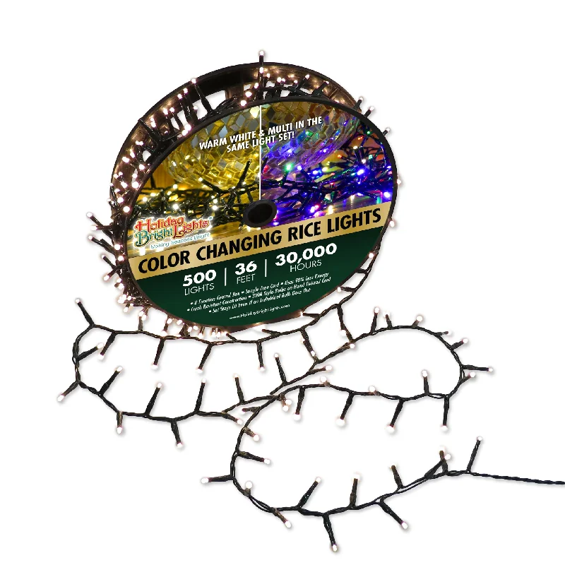 Christmas Spirit Holiday Bright Lights Christmas 500L Color Changing Rice Light 30V