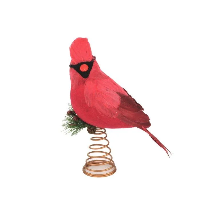 Christmas Music Holly Feather Cardinal Tree Topper