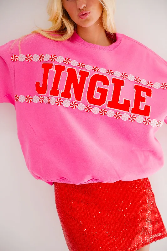 Snowy Christmas JINGLE PINK PULLOVER