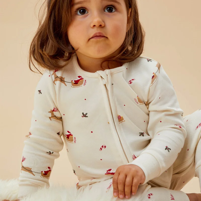 Christmas Dinner Jolly Journey Clever Zip Romper