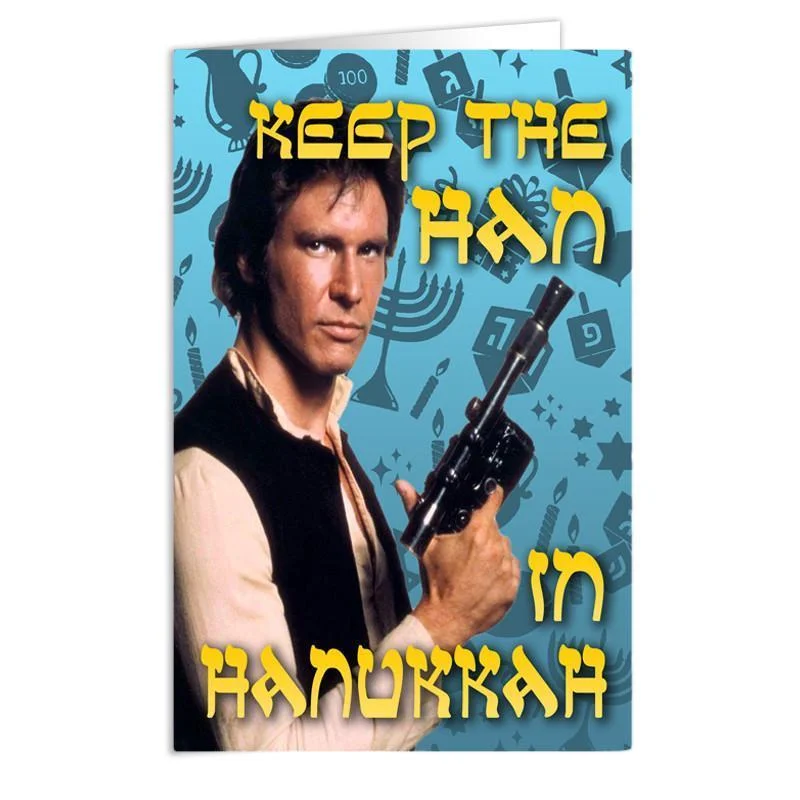 Christmas Traditional Holiday Feasts Keep the Han in Hanukkah Card