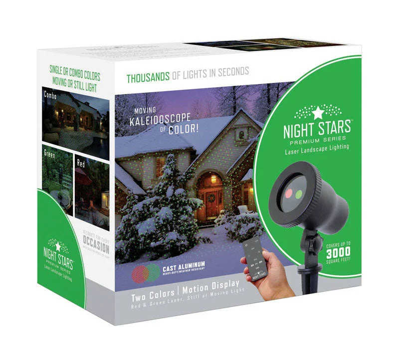 Holiday Fun Night Stars  Premium Series  Laser/LED  Light  Green/Red  1 lights