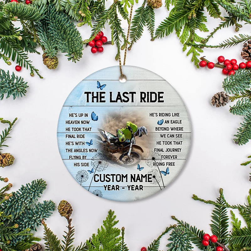 Last Ride In Heaven Personalized Memorial Ornament Christmas Sympathy Gift For Loss Of Biker Dad ODT26 Last Ride In Heaven Personalized Memorial Ornament Christmas Sympathy Gift For Loss Of Biker Dad ODT26