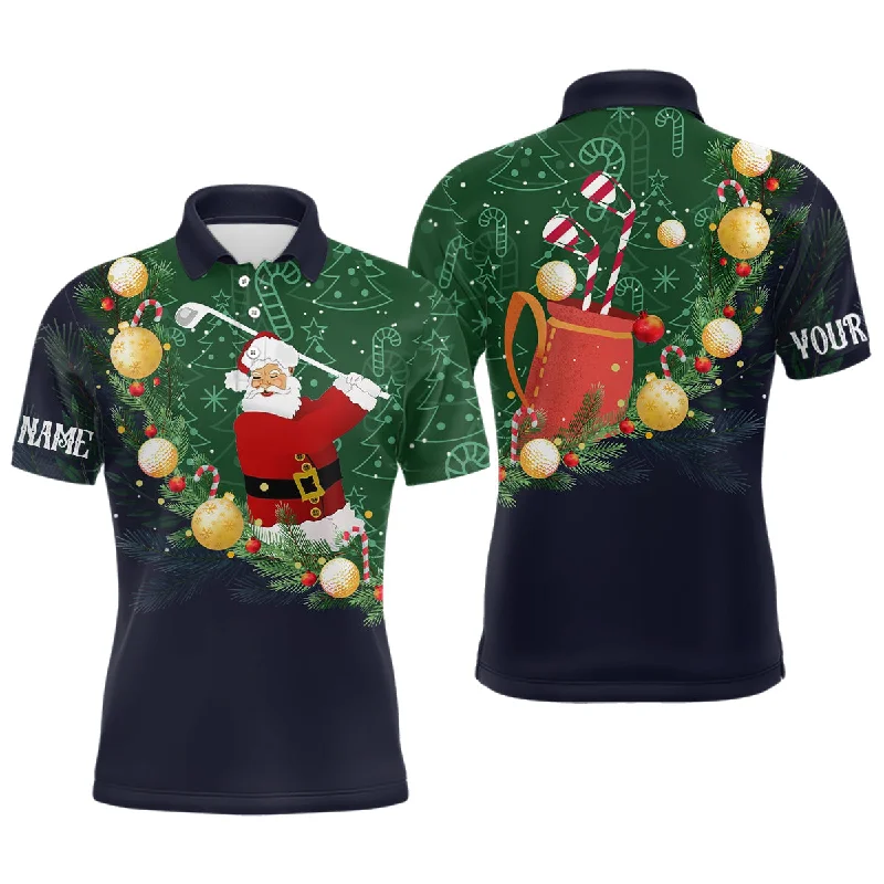 Santa Playing Golf Navy Mens Polo Shirts Christmas Golf Shirts For Men Best Golf Gifts LDT0478 Santa Playing Golf Navy Mens Polo Shirts Christmas Golf Shirts For Men Best Golf Gifts LDT0478