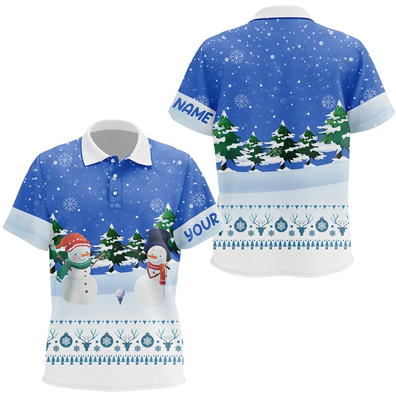 Snowman Blue Christmas Kids Golf Polo Shirt Custom Golf Shirts For Kid Winter Holiday Golf Gifts LDT0498 Snowman Blue Christmas Kids Golf Polo Shirt Custom Golf Shirts For Kid Winter Holiday Golf Gifts LDT0498
