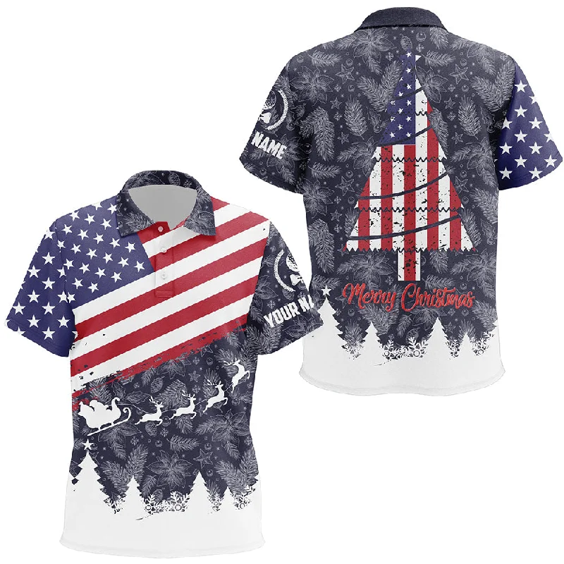 Merry Christmas Usa Flag Kids Golf Polo Shirts Custom Patriotic Golf Shirts For Kid Golf Gifts LDT0576 Merry Christmas Usa Flag Kids Golf Polo Shirts Custom Patriotic Golf Shirts For Kid Golf Gifts LDT0576