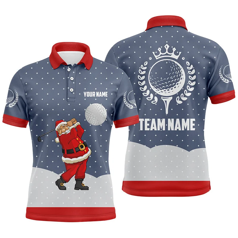 Christmas Snow Night Mens Golf Polo Shirt Santa Playing Golf Outfit For Men Golfing Gifts LDT0581 Christmas Snow Night Mens Golf Polo Shirt Santa Playing Golf Outfit For Men Golfing Gifts LDT0581