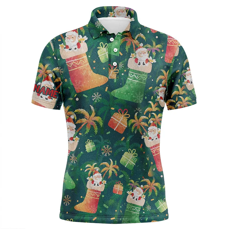 Santa Christmas Socks Green Golf Men Polo Shirt Funny Golf Shirts For Men Christmas Golf Gifts LDT0610 Santa Christmas Socks Green Golf Men Polo Shirt Funny Golf Shirts For Men Christmas Golf Gifts LDT0610