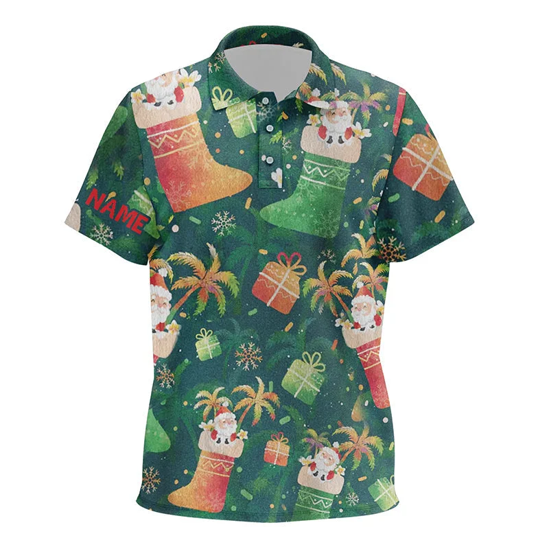 Santa Christmas Socks Green Golf Kids Polo Shirt Funny Golf Shirts For Kid Christmas Golf Gifts LDT0610 Santa Christmas Socks Green Golf Kids Polo Shirt Funny Golf Shirts For Kid Christmas Golf Gifts LDT0610
