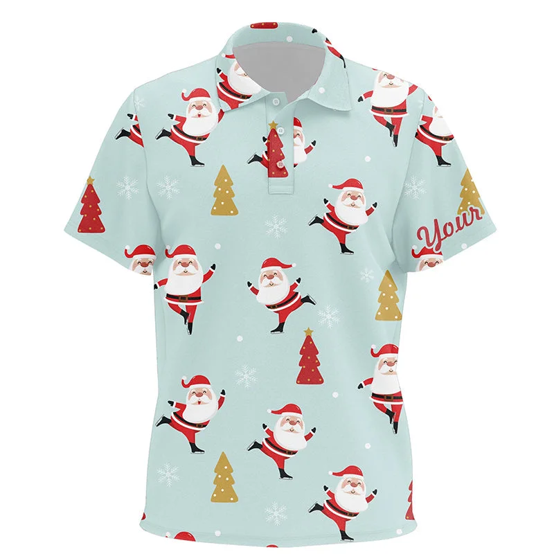 Christmas Pattern With Christmas Tree And Santa Kids Golf Polo Shirts Funny Golf Shirts For Kid LDT0613 Christmas Pattern With Christmas Tree And Santa Kids Golf Polo Shirts Funny Golf Shirts For Kid LDT0613