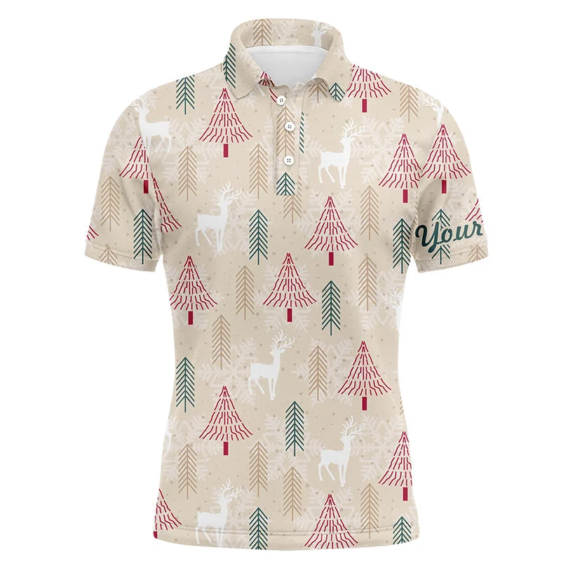 Christmas Tree And Reindeer Vintage Men Golf Tops Winter Golf Shirts For Men Golf Gifts LDT0615 Christmas Tree And Reindeer Vintage Men Golf Tops Winter Golf Shirts For Men Golf Gifts LDT0615