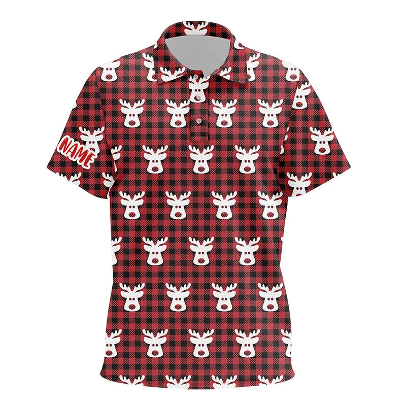Reindeer Red Black Plaid Christmas Kids Golf Polo Shirt Golf Shirts For Kid Golfer Gifts LDT0620 Reindeer Red Black Plaid Christmas Kids Golf Polo Shirt Golf Shirts For Kid Golfer Gifts LDT0620