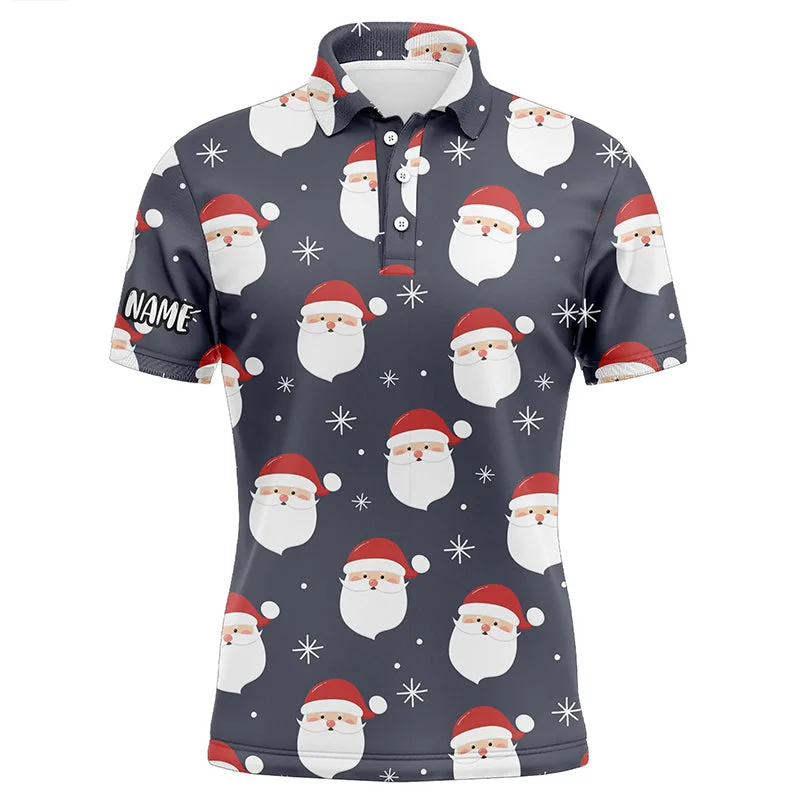 Happy Santa Christmas Grey Mens Golf Polo Shirts Customized Funny Golf Outfit For Mens LDT0622 Happy Santa Christmas Grey Mens Golf Polo Shirts Customized Funny Golf Outfit For Mens LDT0622