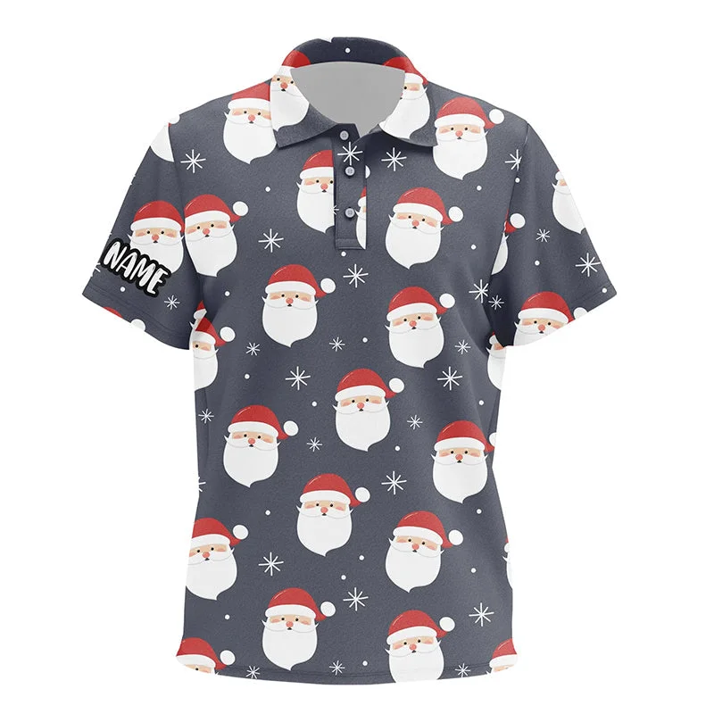 Happy Santa Christmas Grey Kids Golf Unisex Polo Shirts Customized Funny Golf Outfit For Kid LDT0622 Happy Santa Christmas Grey Kids Golf Unisex Polo Shirts Customized Funny Golf Outfit For Kid LDT0622