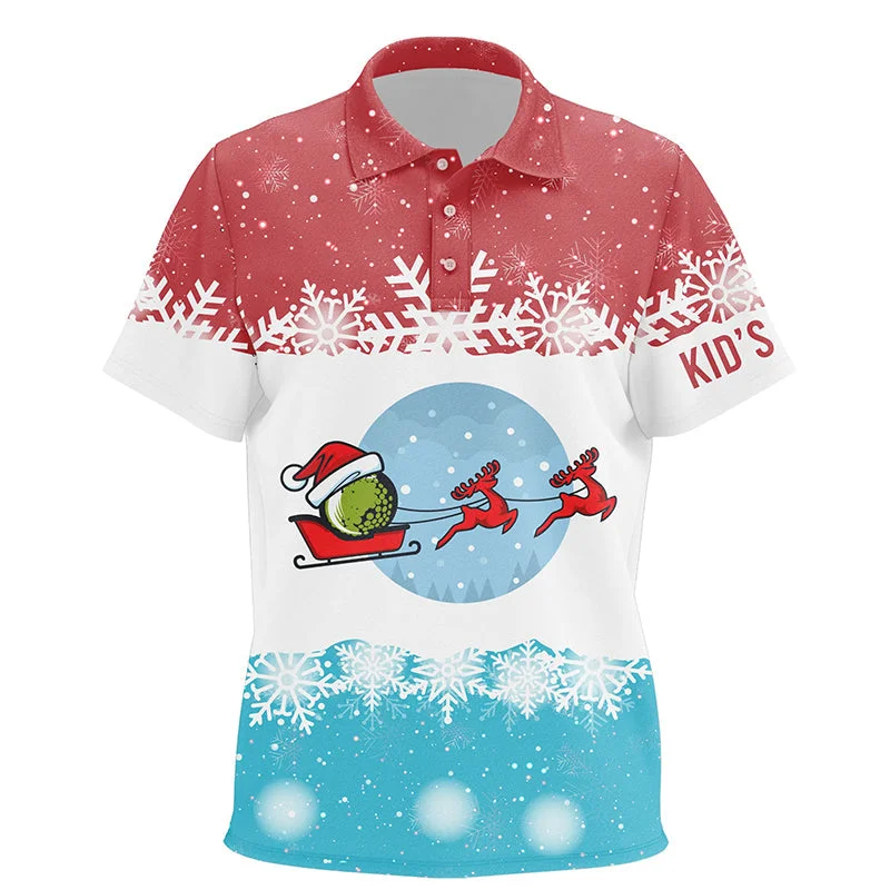 Reindeers Christmas Red Blue Kids Golf Polo Shirt Christmas Golf Shirts For Kid Golf Gifts LDT0643 Reindeers Christmas Red Blue Kids Golf Polo Shirt Christmas Golf Shirts For Kid Golf Gifts LDT0643