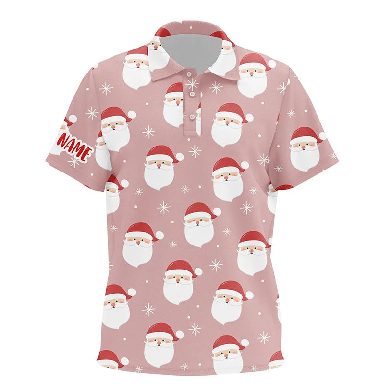 Happy Santa Christmas Pink Kids Golf Polo Shirts Customized Funny Golf Outfit For Kid LDT0623 Happy Santa Christmas Pink Kids Golf Polo Shirts Customized Funny Golf Outfit For Kid LDT0623