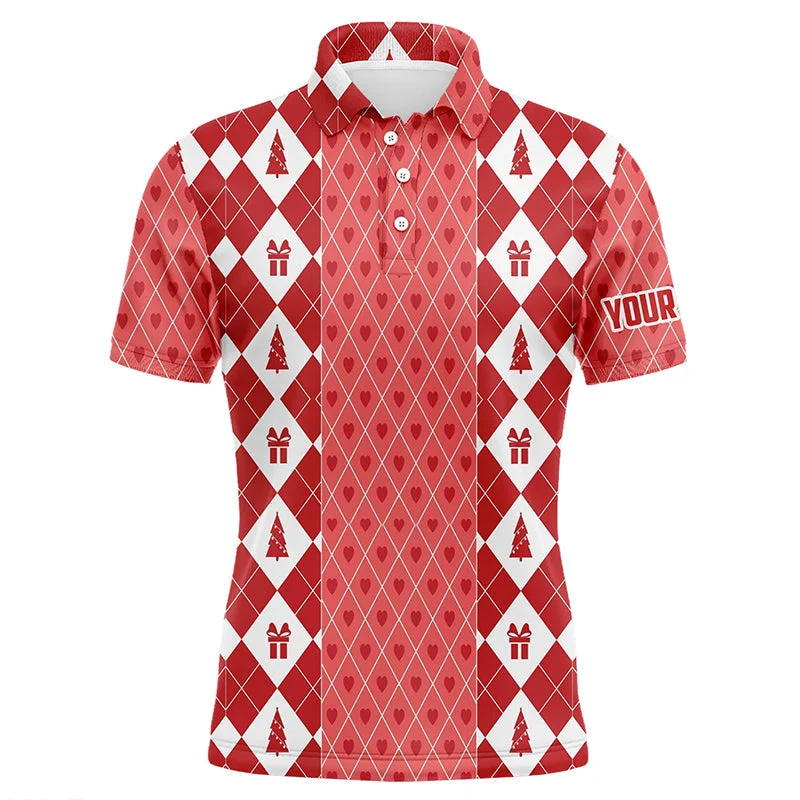 Christmas Gifts & Trees Pink Red Men Golf Polos Custom Golf Shirts For Men Cute Golf Gift LDT0641 Christmas Gifts & Trees Pink Red Men Golf Polos Custom Golf Shirts For Men Cute Golf Gift LDT0641
