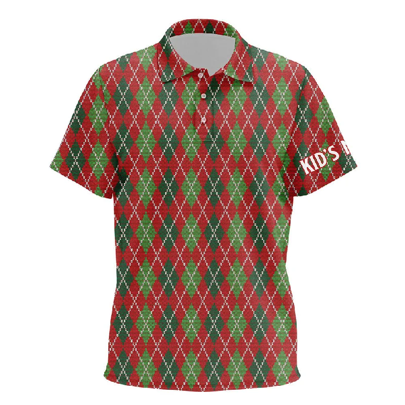 Christmas Argyle Knitted Golf Kids Polo Shirt Red Green All Over Print Unisex Golf Shirt For Kid LDT0662 Christmas Argyle Knitted Golf Kids Polo Shirt Red Green All Over Print Unisex Golf Shirt For Kid LDT0662