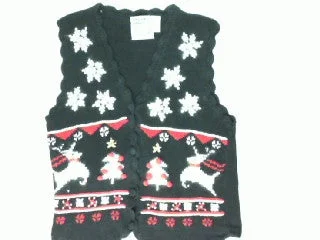 Christmas Stocking Stuffers Leaping  Reindeer-Small Christmas Sweater