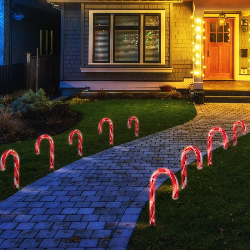 Set of 20 LED Candy Canes Path Lights