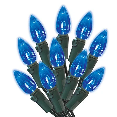 Christmas Handmade Pine Wreaths LED Light Set, C3, Blue, 70-Ct.