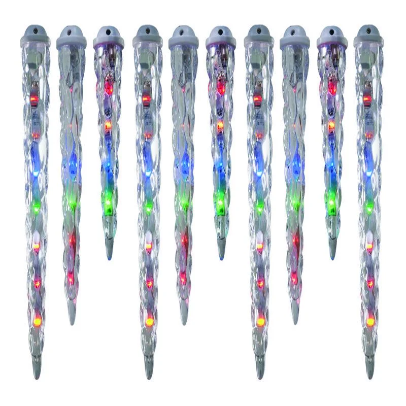 Christmas Holiday Gathering Sienna LED Multicolored 10 ct Icicle Christmas Lights 9 ft.