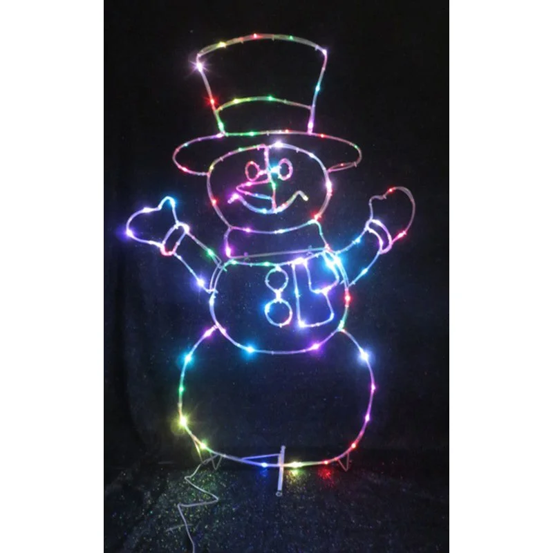 Christmas Pinecones Celebrations  LED  Multi  48 in. Yard Decor  Micro Dot Silhouette Snowman