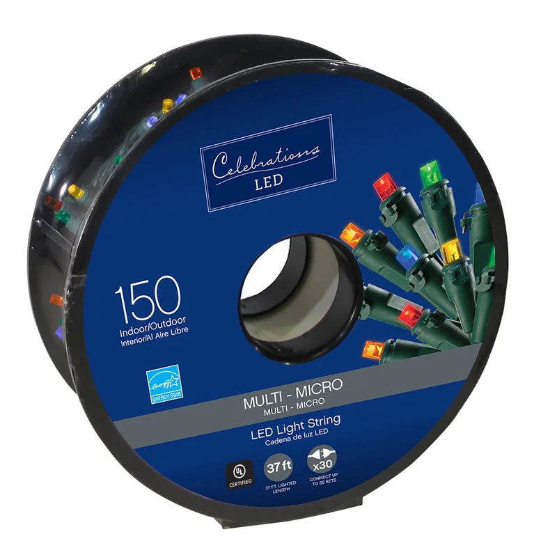 Christmas Cheer Celebrations LED Multicolored 150 ct String Christmas Lights 37.25 ft.