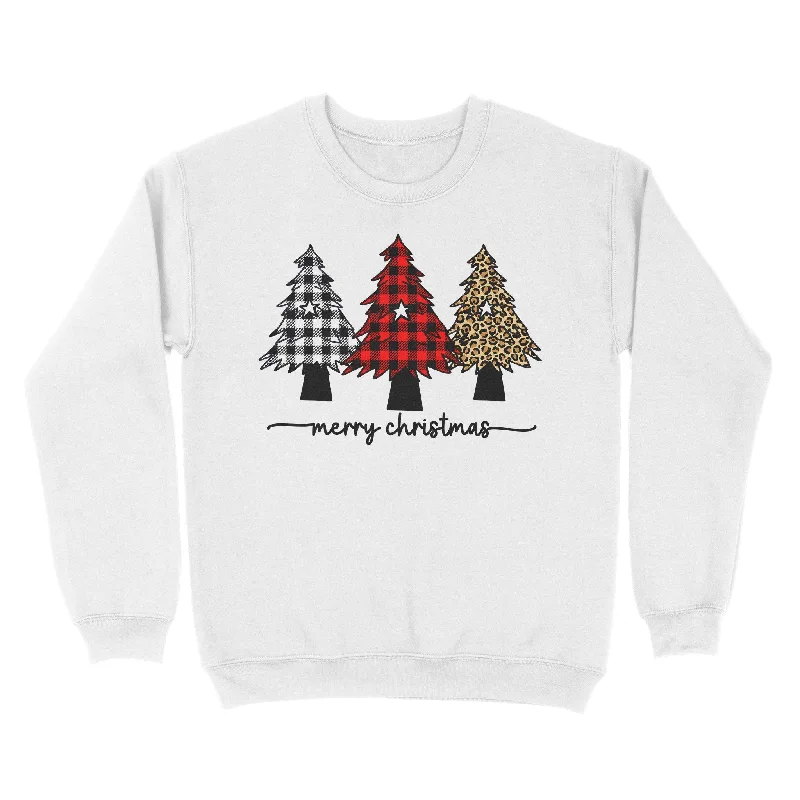 Leopard print buffalo Plaid Christmas Tree Sweatshirt, Merry Christmas Family Matching Shirts FFS - IPHW1923 Leopard print buffalo Plaid Christmas Tree Sweatshirt, Merry Christmas Family Matching Shirts FFS - IPHW1923