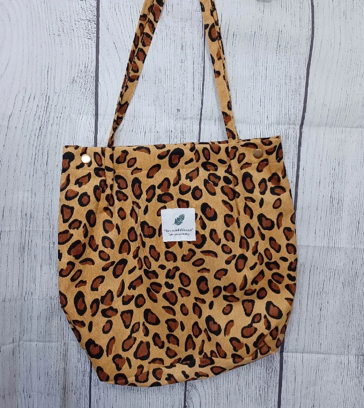 Christmas Festive Festivities Leopard Print Corduroy Purse/Bag