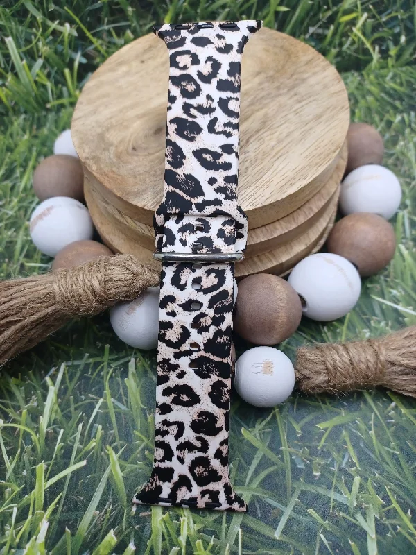 Christmas Snowy Mountains Leopard Print Watch Band - 42/44/45/49mm