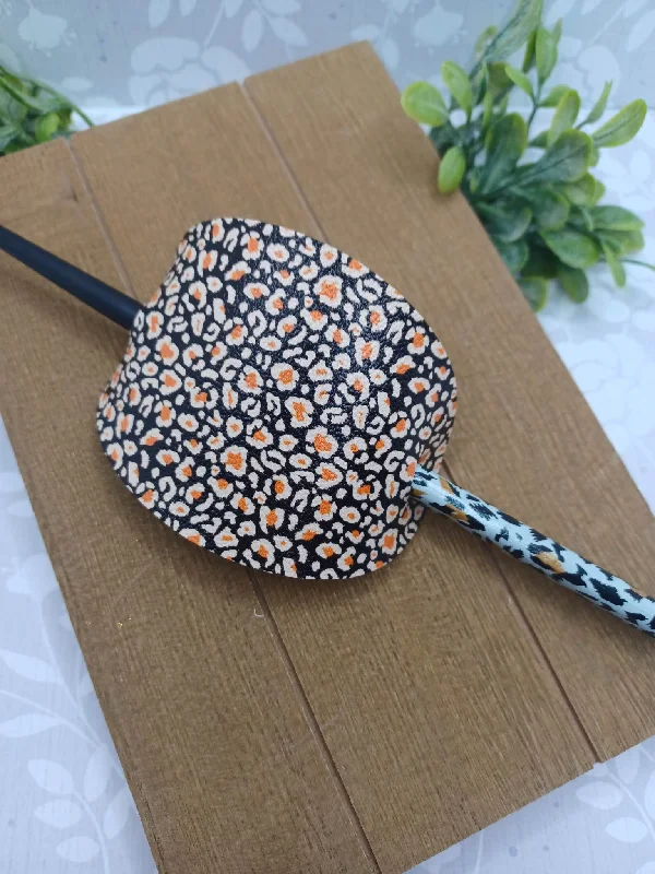 Christmas Magical Holiday Atmosphere Lepard Patterned Ponytail Accessory w/ Black Leopard Hair Stick