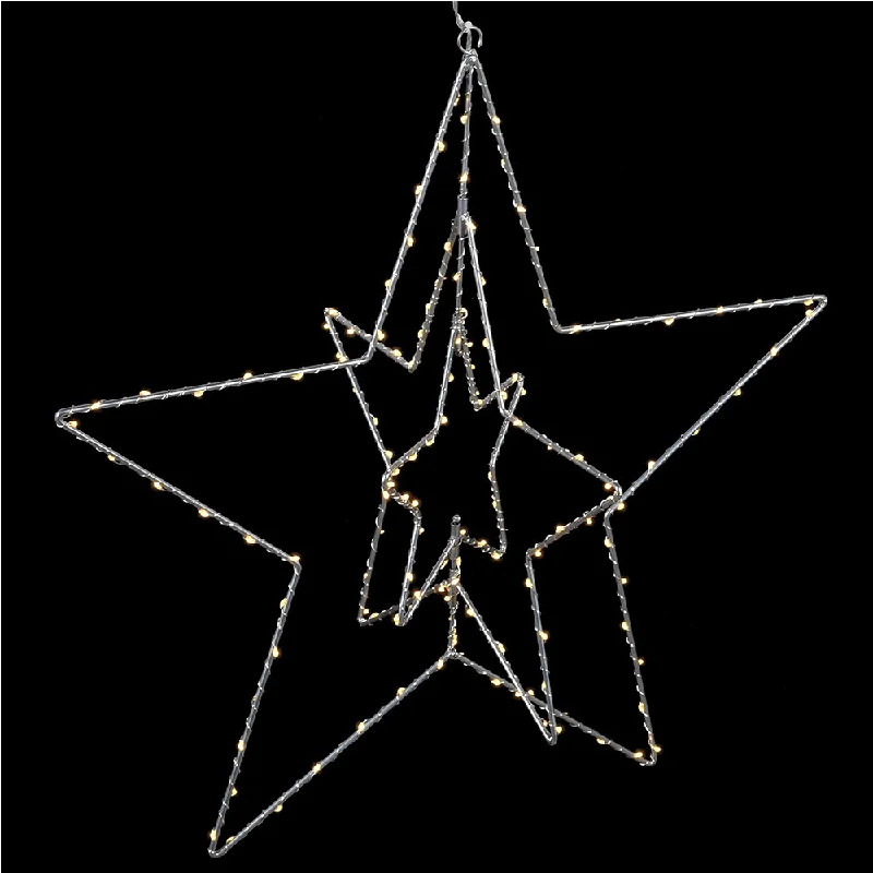 Christmas Snowy Mountains Lit 3D Hanging Star 55cm
