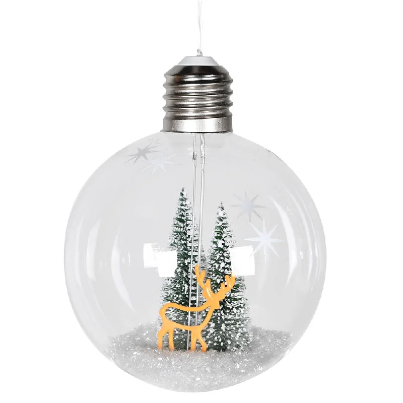 Christmas Gift Wrapping Fun Lit Christmas Forest Bauble 15cm