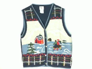 Christmas Jolly Time Lovely Couple Skating-Small Christmas Sweater