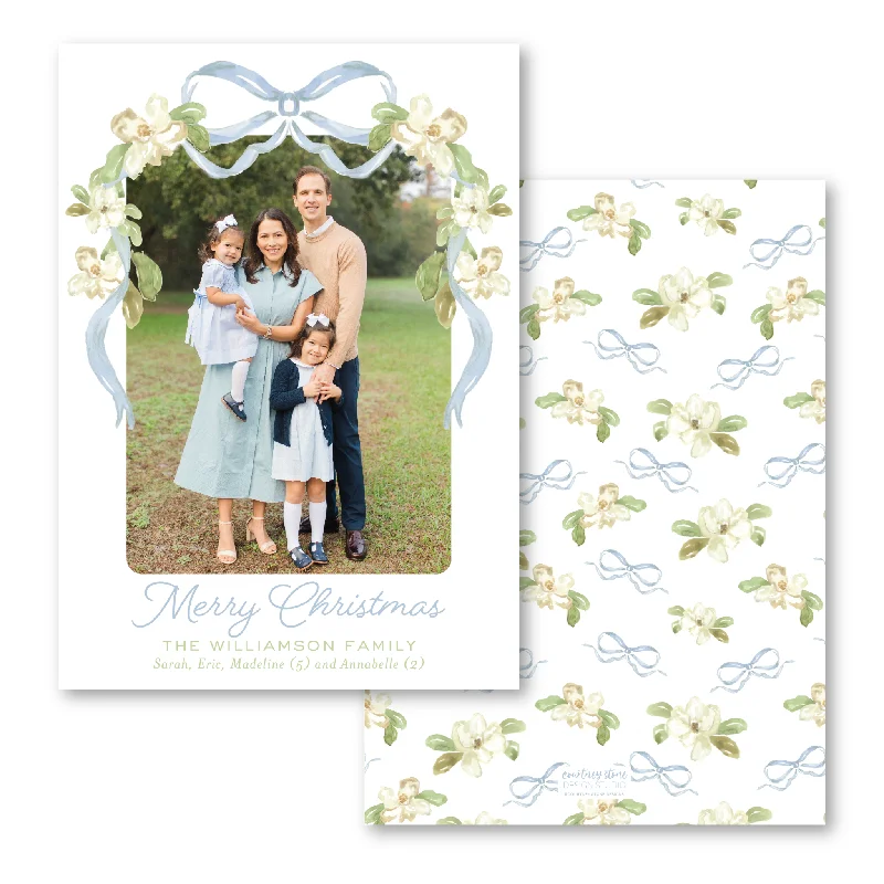 Christmas Night 'Magnolia Blooms' Holiday Card
