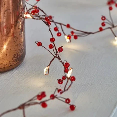 Christmas Magical Holiday Atmosphere Mains Operated Jewel Cluster (Red) 250cm
