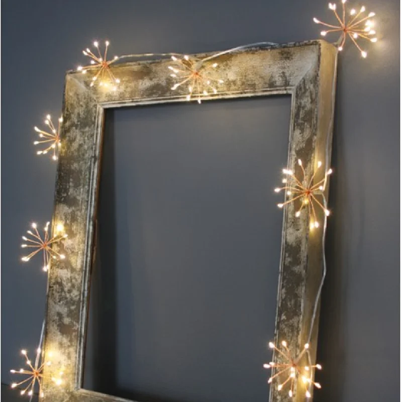 Christmas Handmade Pine Wreaths Mains Operated Starburst Chain - Copper