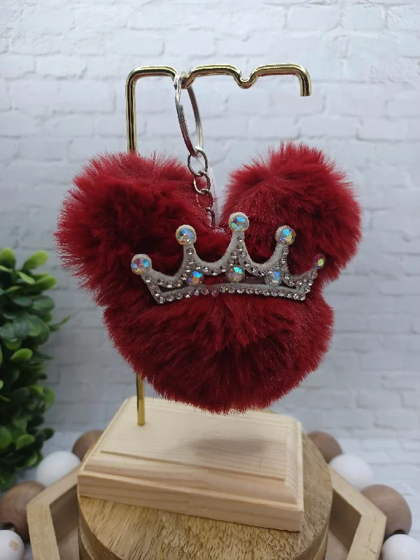 Christmas Gifts Maroon Princess Fluff Keychain
