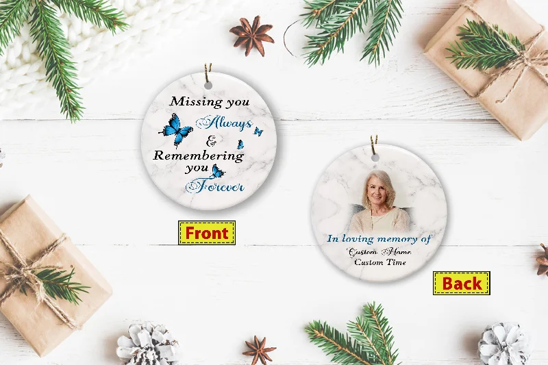 Memorial Circle Ornament - Missing You Always 2 Sided Ornament Personalized Remembrance Ornament Memorial Sympathy Gift for Loss of Loved One Father Mother In Loving Memory - JOR55 Memorial Circle Ornament - Missing You Always 2 Sided Ornament Personalized Remembrance Ornament Memorial Sympathy Gift for Loss of Loved One Father Mother In Loving Memory - JOR55