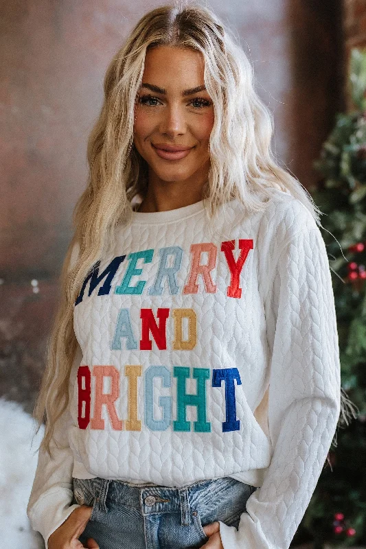 Christmas Cozy Indoor Fireplace Merry & Bright Quilted Sweatshirt | S-2XL