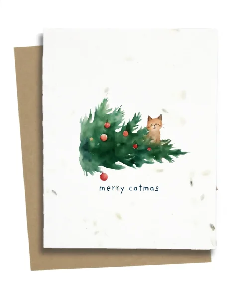 Merry Catmas Plantable Christmas Card