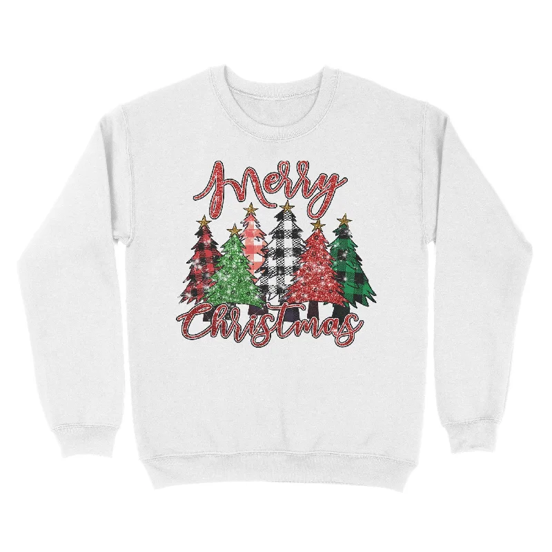 Merry Christmas Sweatshirt, buffalo Plaid Christmas tree Shirts gifts FFS - IPHW1901 Merry Christmas Sweatshirt, buffalo Plaid Christmas tree Shirts gifts FFS - IPHW1901