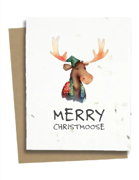 Merry Christmoose Plantable Christmas Card