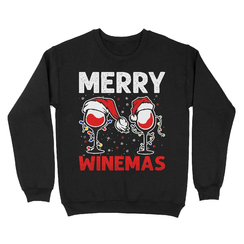 Merry Winemas Christmas Sweatshirt for Wine lovers FFS - IPHW1904