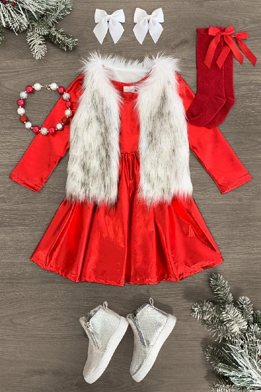 Christmas Enchanted Night Sky Metallic Long Sleeve Dress